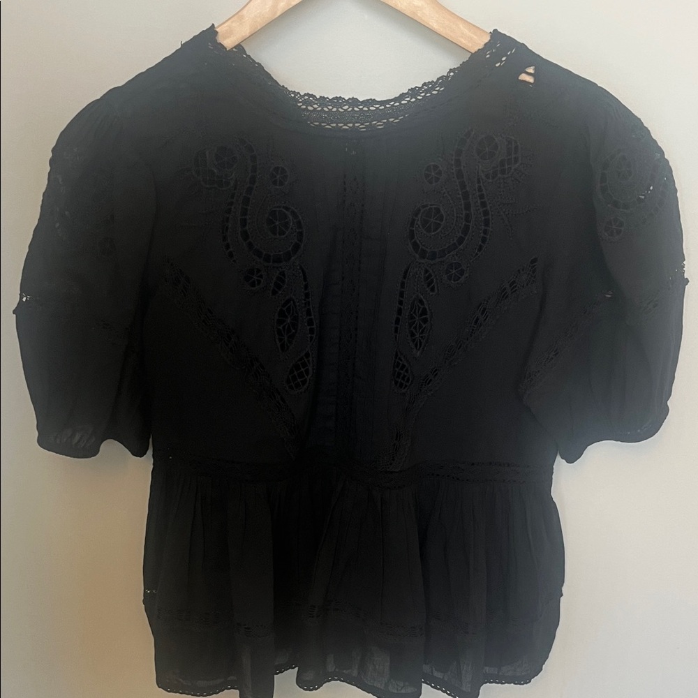 Zara Black Lace Blouse size small NWT